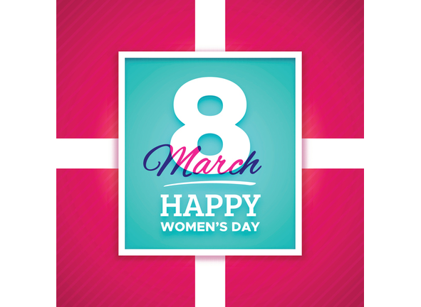 March 8 Happy Womens Day vector greeting card