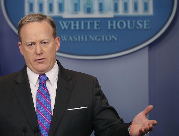 WASHINGTON, DC - MARCH 08:  White House Press Secretary Sean Spicer speaks to the media during his daily briefing at the White House, on March 8, 2017 in Washington, DC.  (Photo by Mark Wilson/Getty Images)