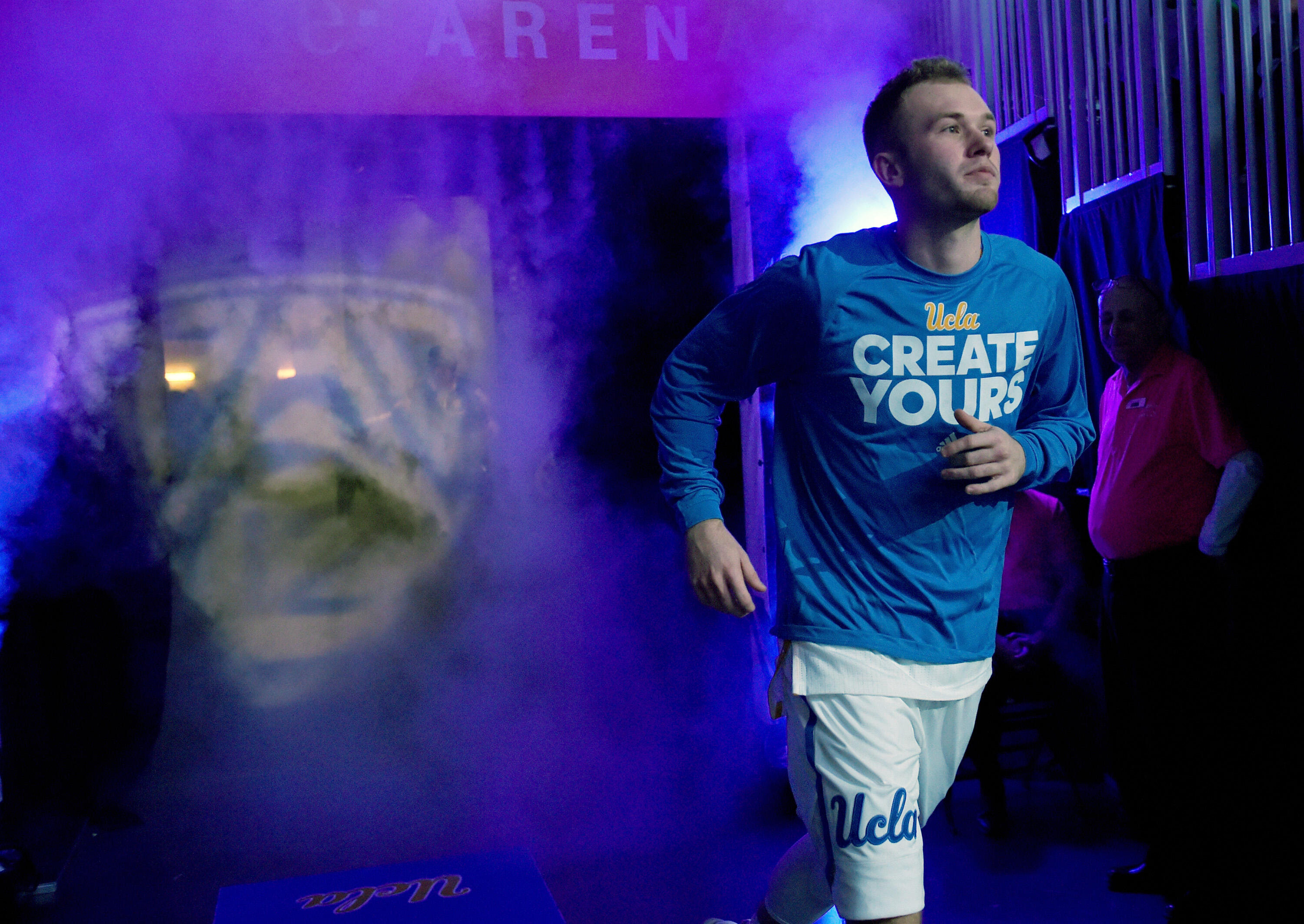 LAS VEGAS, NV - MARCH 09:  Bryce Alford #20 of the UCLA Bruins is introduced before a quarterfinal game of the Pac-12 Basketball Tournament against the USC Trojans at T-Mobile Arena on March 9, 2017 in Las Vegas, Nevada. UCLA won 76-74.  (Photo by Ethan M