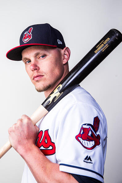 GOODYEAR, AZ - FEBRUARY 24:  Brandon Guyer of the Cleveland Indians poses for a portrait during Indians Photo Day at the Goodyear Sports Complex on February 24, 2017 in Goodyear, Arizona. (Photo by Rob Tringali/Getty Images)