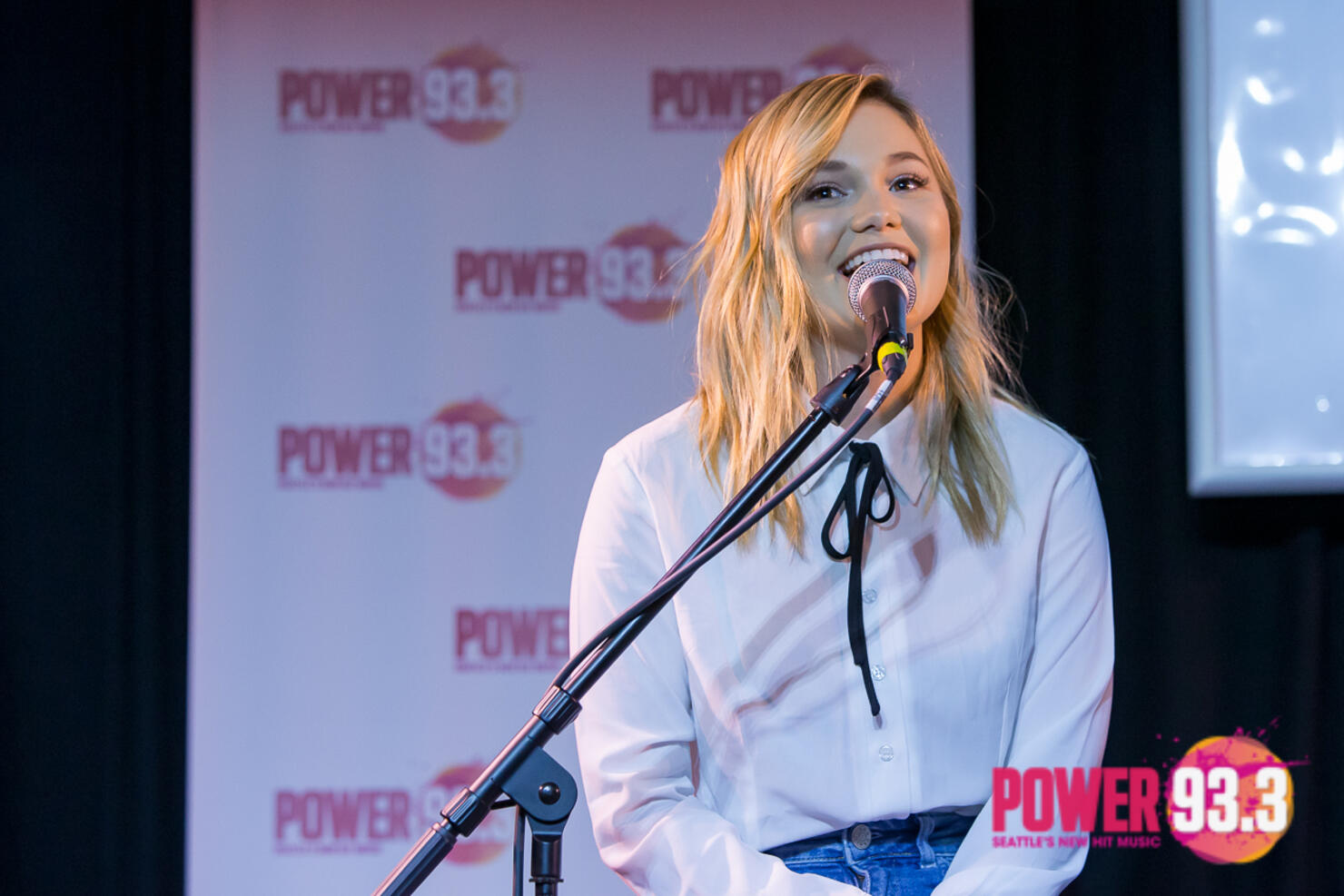 Olivia Holt in the POWER 93.3 VIP Lounge