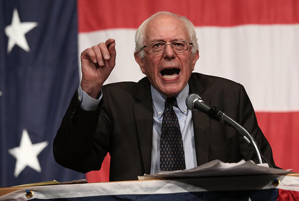 CLEAR LAKE, IA - AUGUST 14: Democratic presidential candidate Sen. Bernie Sanders speaks at the Iowa Democratic Wing Ding August 14, 2015 in Clear Lake, Iowa. The Wing Ding is held at the historic Surf Ballroom, where Buddy Holly and Ritchie Valens played their final concert, and featured Democratic presidential candidates Hillary Clinton, Sen. Bernie Sanders (I-VT), Martin OÕMalley and Lincoln Chaffee. (Photo by Win McNamee/Getty Images)