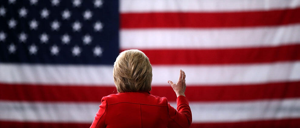 AMES, IA - JANUARY 30:  Democratic presidential candidate former Secretary of State Hillary Clinton speaks during a 
