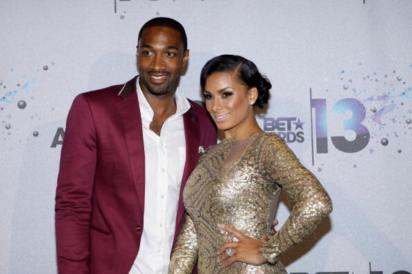 LOS ANGELES, CA - JUNE 30: (L-R) NBA player Gilbert Arenas and tv personality Laura Govan pose in the Backstage Winner's Room at Nokia Theatre L.A. Live on June 30, 2013 in Los Angeles, California.  (Photo by Mike Windle/Getty Images for BET)