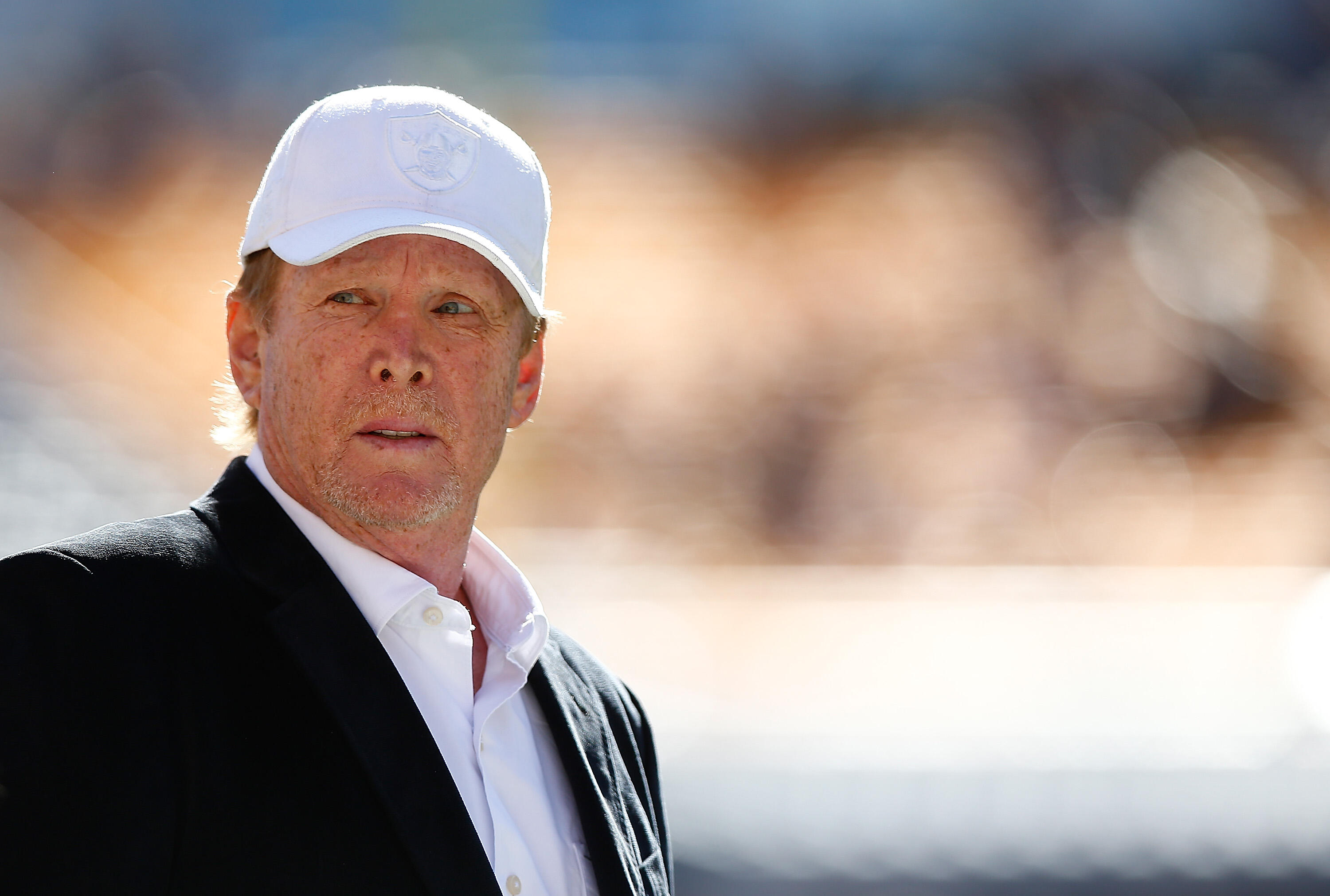 PITTSBURGH, PA - NOVEMBER 08:  Owner Mark Davis of the Oakland Raiders on the field before the start of the game against the Pittsburgh Steelers at Heinz Field on November 8, 2015 in Pittsburgh, Pennsylvania.  (Photo by Jared Wickerham/Getty Images)