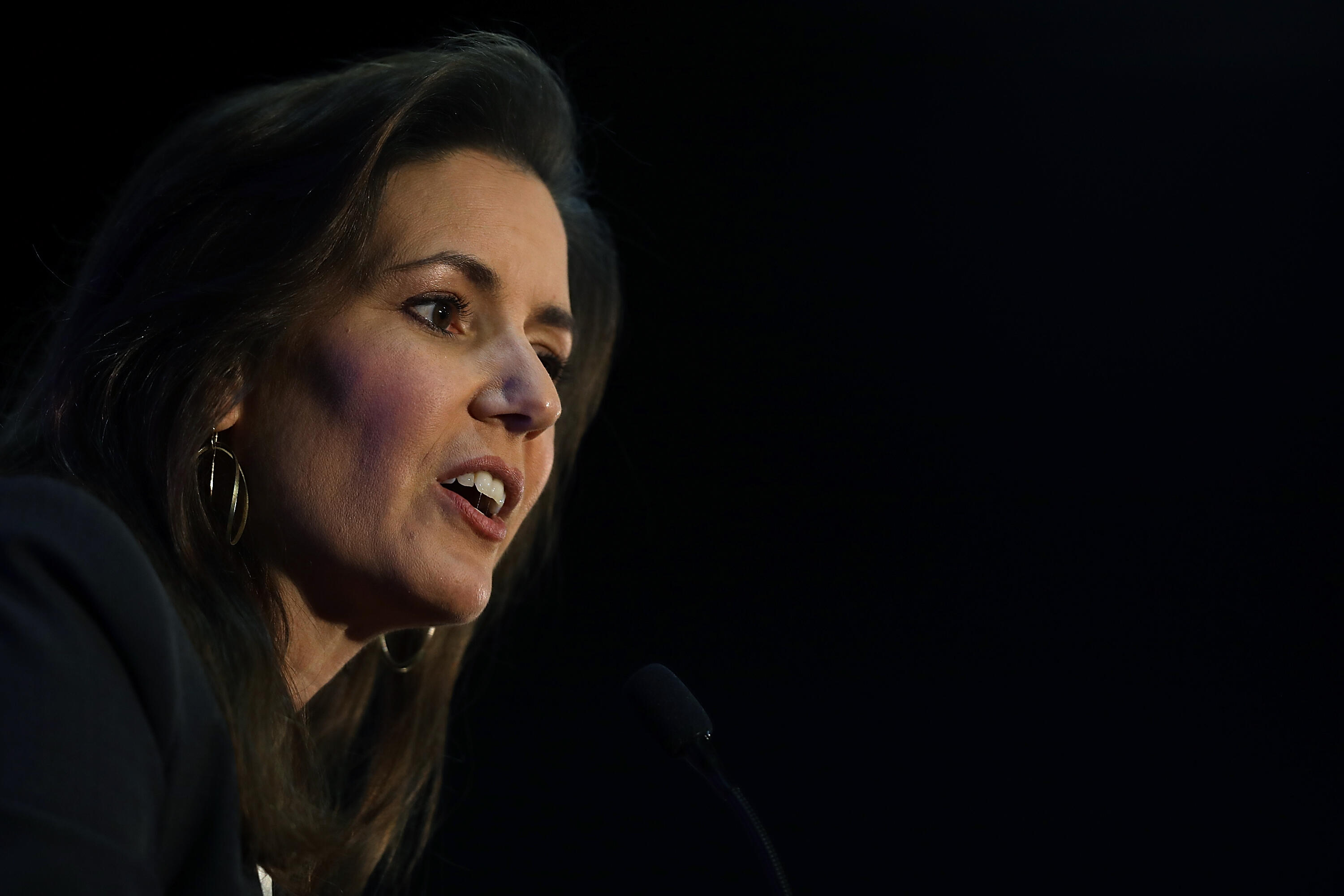 OAKLAND, CA - JUNE 22:  Oakland Mayor Libby Schaaf speaks during the 2016 Cannabis Business Summit & Expo  on June 22, 2016 in Oakland, California. Schaaf delivered the closing address on the final day of the three-day long Cannabis Business Summit & Expo