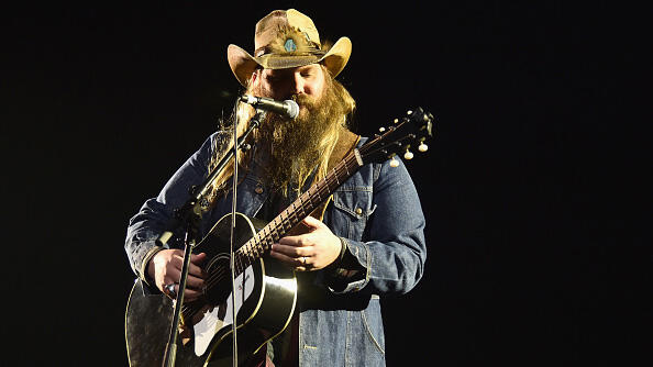 LOS ANGELES, CA - FEBRUARY 14:  Musician Chris Stapleton performs onstage during Lucian Grainge's 2016 Artist Showcase Presented by American Airlines and Citi at The Theatre at Ace Hotel Downtown LA on February 14, 2016 in Los Angeles, California.  (Photo