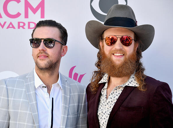 LAS VEGAS, NV - APRIL 02:  Recording artists T.J. Osborne (L) and John Osborne of music group Brothers Osborne attend the 52nd Academy Of Country Music Awards at Toshiba Plaza on April 2, 2017 in Las Vegas, Nevada.  (Photo by Frazer Harrison/Getty Images)