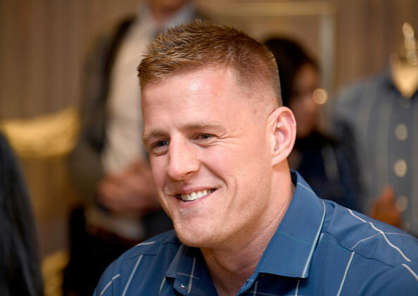 HOUSTON, TX - FEBRUARY 01:  J.J. Watt celebrates Mizzen+Main at Nordstrom Houston Galleria on February 1, 2017 in Houston, Texas.  (Photo by Frazer Harrison/Getty Images for Mizzen+Main)