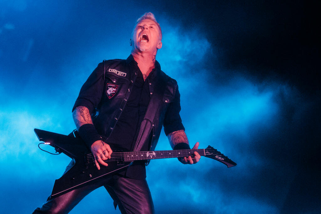 SAO PAULO, BRAZIL - MARCH 25: James Hetfield of the band Metallica performs live on stage at Autodromo de Interlagos on March 25, 2017 in Sao Paulo, Brazil. (Photo by Mauricio Santana/Getty Images)