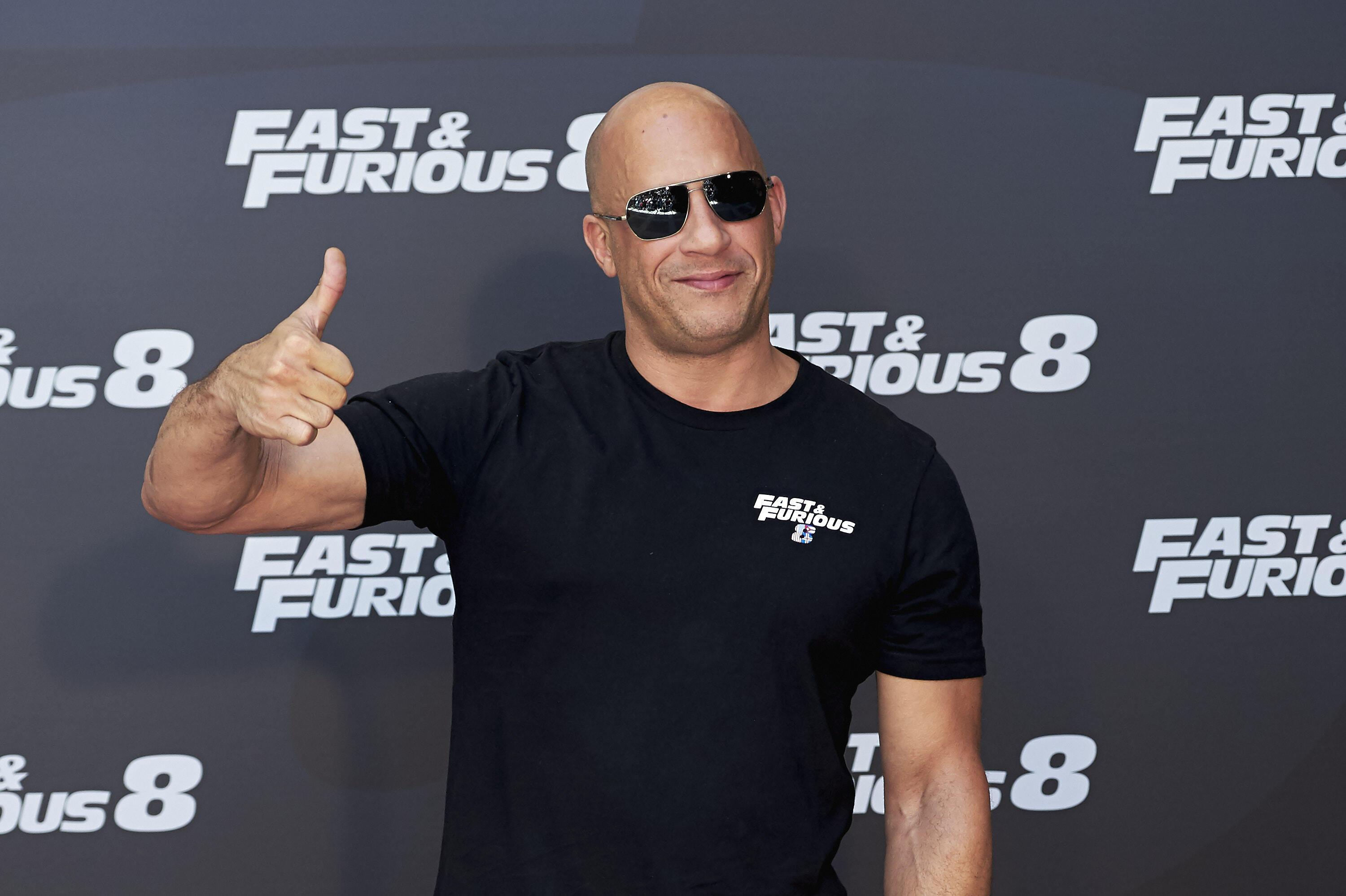 MADRID, SPAIN - APRIL 06:  Actor Vin Diesel attends the 'Fast & Furious 8'  photocall at the Villamagna Hotel on April 6, 2017 in Madrid, Spain.  (Photo by Carlos Alvarez/Getty Images)