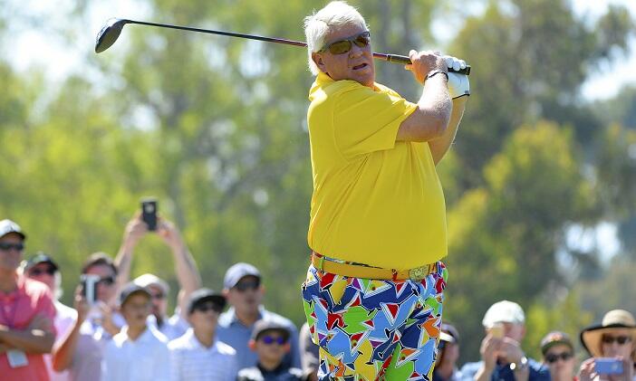 NEWPORT BEACH, CA - OCTOBER 09: John Daly makes a tee shot on the third hole during the final round of the Toshiba Classic at the Newport Beach Country Club on October 9, 2016 in Newport Beach, California. (Photo by Robert Laberge/Getty Images)