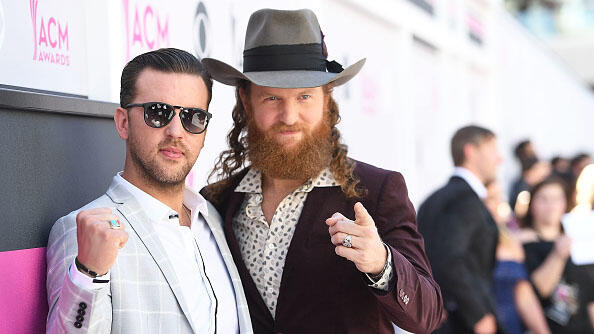 LAS VEGAS, NV - APRIL 02:  Musicians T.J. Osborne (L) and John Osborne of musical group Brothers Osborne attend the 52nd Academy Of Country Music Awards at T-Mobile Arena on April 2, 2017 in Las Vegas, Nevada.  (Photo by Matt Winkelmeyer/ACMA2017/Getty Im