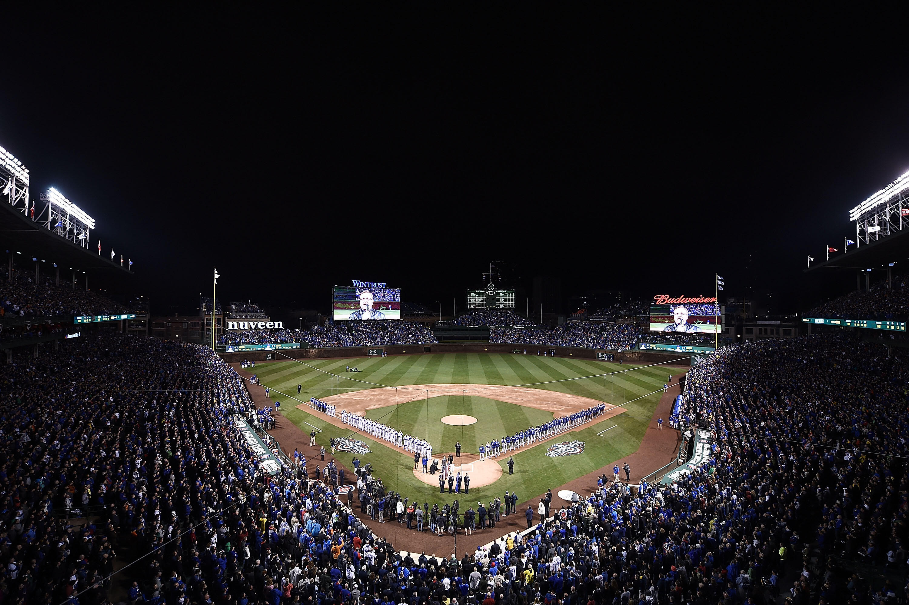 CHICAGO, IL - APRIL 10:  A general view of Wrigley Field prior to the home opener between the Chicago Cubs and the Los Angeles Dodgers on April 10, 2017 in Chicago, Illinois.  (Photo by Stacy Revere/Getty Images)