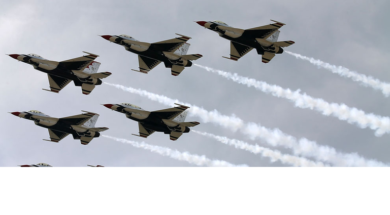 U.S. Air Force Thunderbirds Rehearse For Weekend Air Show