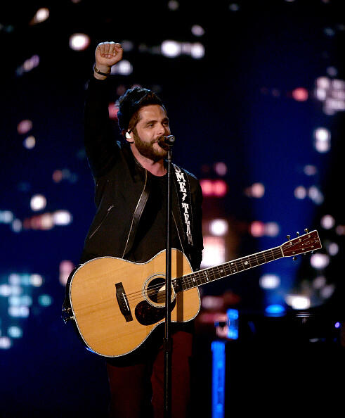 LAS VEGAS, NEVADA - APRIL 03:  Recording artist Thomas Rhett performs onstage during the 51st Academy of Country Music Awards at MGM Grand Garden Arena on April 3, 2016 in Las Vegas, Nevada.  (Photo by Ethan Miller/Getty Images)