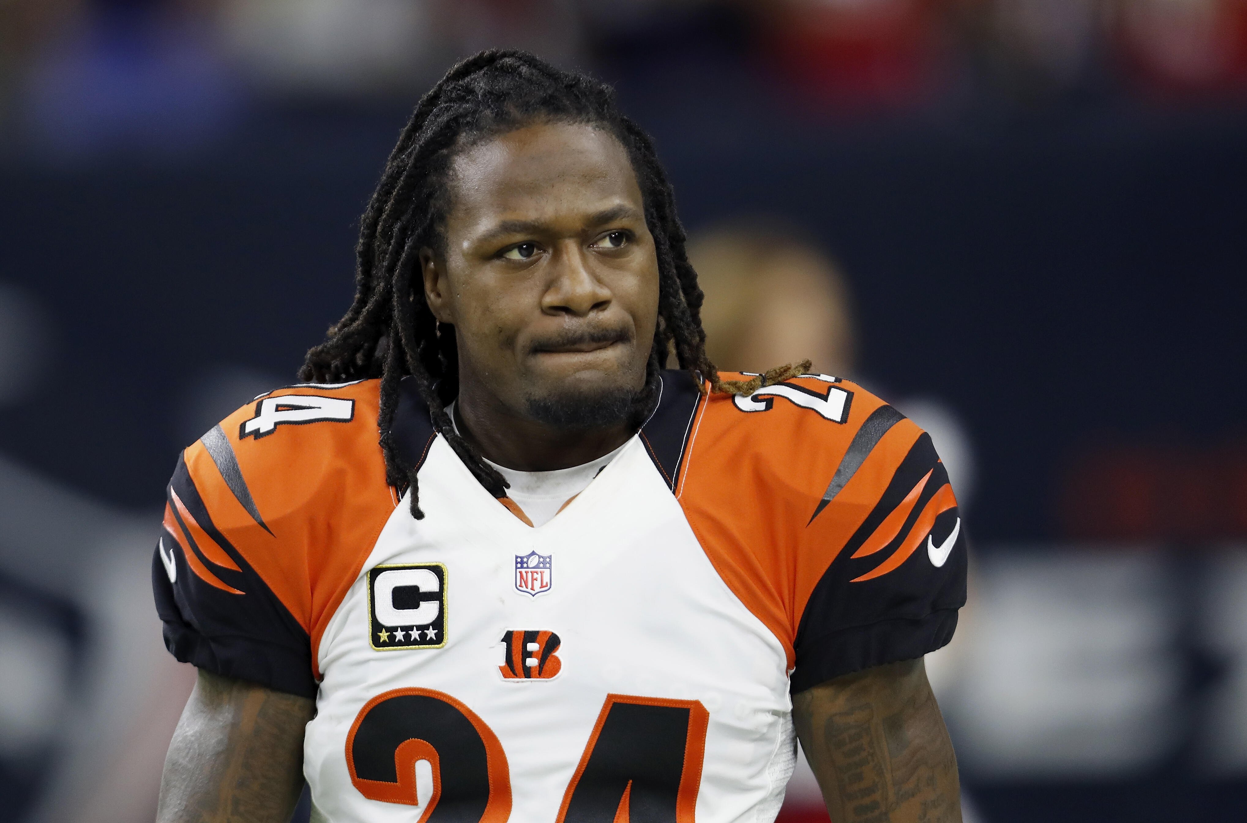 HOUSTON, TX - DECEMBER 24: Adam Jones #24 of the Cincinnati Bengals walks on the field before the game against the Houston Texans at NRG Stadium on December 24, 2016 in Houston, Texas. (Photo by Tim Warner/Getty Images)