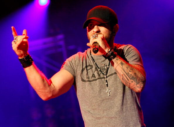 NASHVILLE, TN - MAY 06: Brantley Gilbert performs on stage during Keith Urban's Fifth Annual 