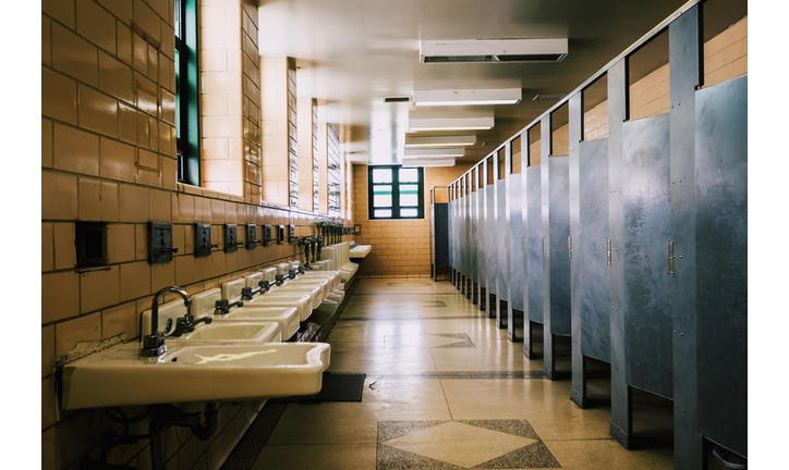 Interior Of Empty Public Restroom