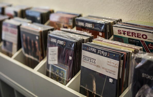 GERMANY, BONN - MARCH 23: Symbol photo on the theme Renaissance of the records (Vinyl record). The photo shows a shelf with  records. (Photo by Ulrich Baumgarten via Getty Images)