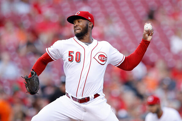 CINCINNATI, OH - APRIL 19: Amir Garrett #50 of the Cincinnati Reds pitches in the second inning of the game against the Baltimore Orioles at Great American Ball Park on April 19, 2017 in Cincinnati, Ohio. (Photo by Joe Robbins/Getty Images)