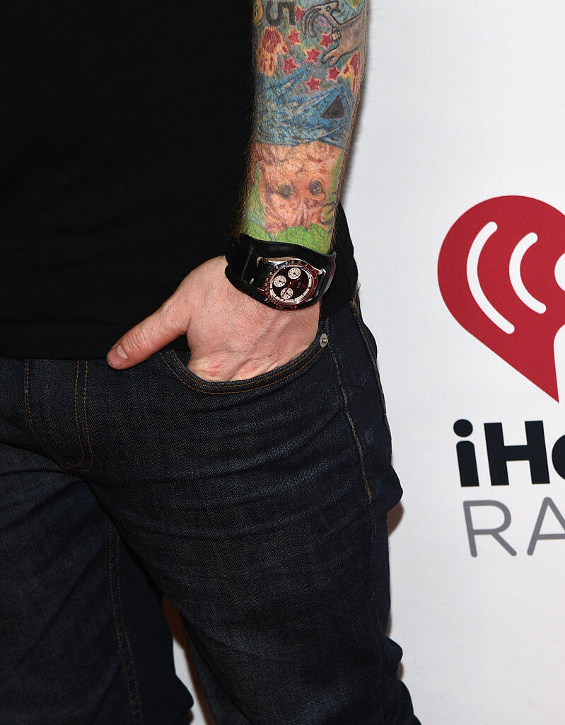 LOS ANGELES, CA - DECEMBER 05:  Recording artist Ed Sheeran (tattoo and watch details) attends KIIS FM's Jingle Ball 2014  powered by LINE at Staples Center on December 5, 2014 in Los Angeles, California.  (Photo by Michael Buckner/Getty Images for iHeartMedia)