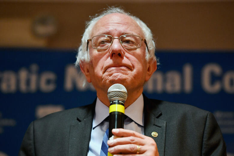 ESSINGTON, PA - JULY 27:  Senator Bernie Sanders exits the stage after addressing the New Hampshire, Maine and Vermont delegation breakfast at the Democratic National Convention (DNC) on July 27, 2016 in Essington, Pennsylvania. The convention officially 