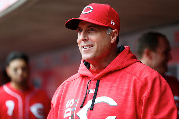 CINCINNATI, OH - APRIL 23: Bryan Price #38 of the Cincinnati Reds is seen in the dugout during the game against the Chicago Cubs at Great American Ball Park on April 23, 2017 in Cincinnati, Ohio. (Photo by Michael Hickey/Getty Images)
