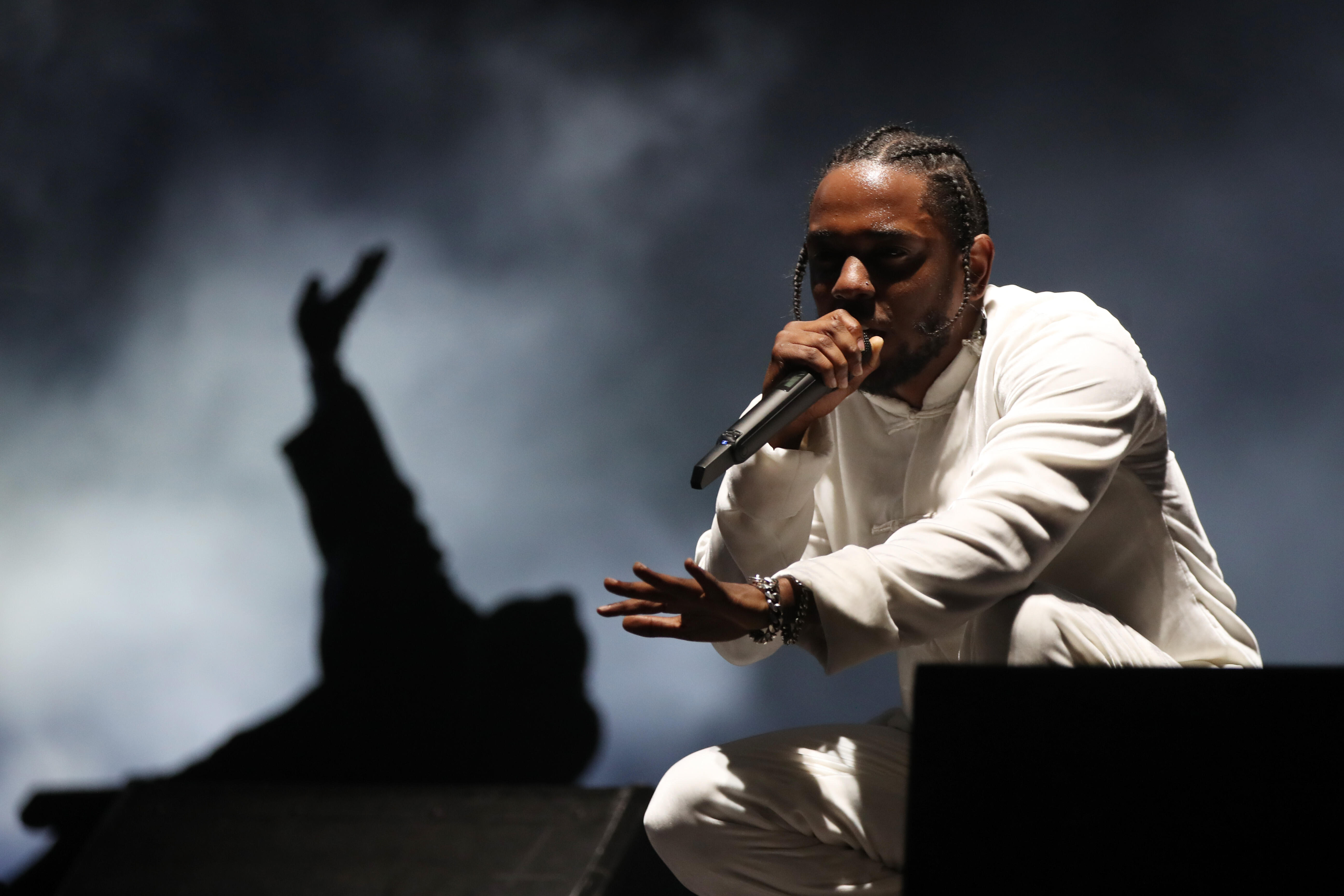 INDIO, CA - APRIL 16:  Rapper Kendrick Lamar performs on the Coachella Stage during day 3 of the Coachella Valley Music And Arts Festival (Weekend 1) at the Empire Polo Club on April 16, 2017 in Indio, California.  (Photo by Christopher Polk/Getty Images 