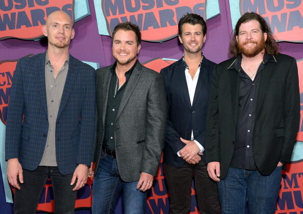 NASHVILLE, TN - JUNE 04:  Jon Jones, Mike Eli, Chris Thompson and James Young of the Eli Young Band attend the 2014 CMT Music awards at the Bridgestone Arena on June 4, 2014 in Nashville, Tennessee.  (Photo by Michael Loccisano/Getty Images)