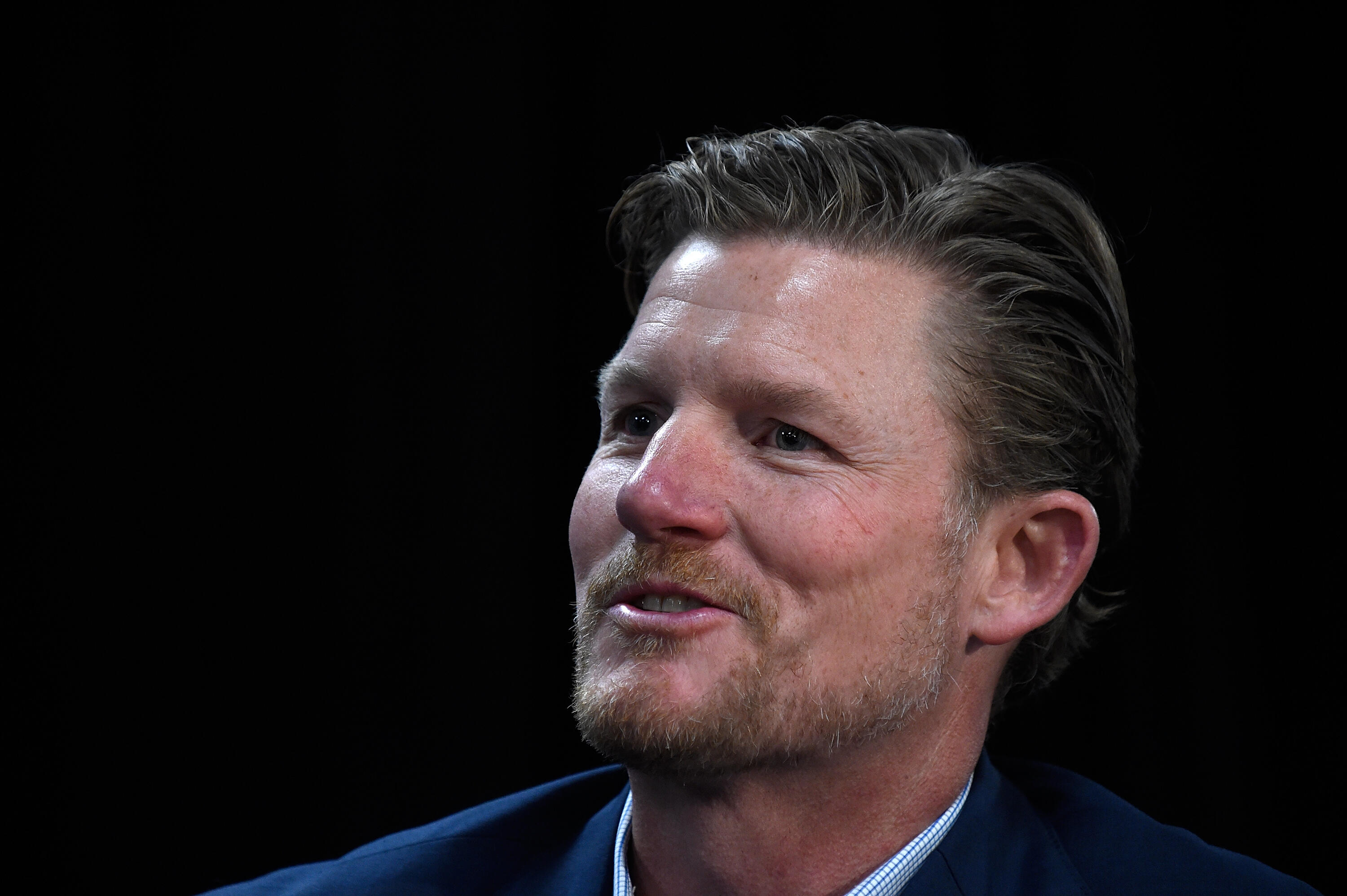 THOUSAND OAKS, CA - JANUARY 13:  General manager Les Snead of the Los Angeles Rams announces today in a press conference the hiring of new head coach Sean McVay on January 13, 2017 in Thousand Oaks, California. McVay is the youngest head coach in NFL hist