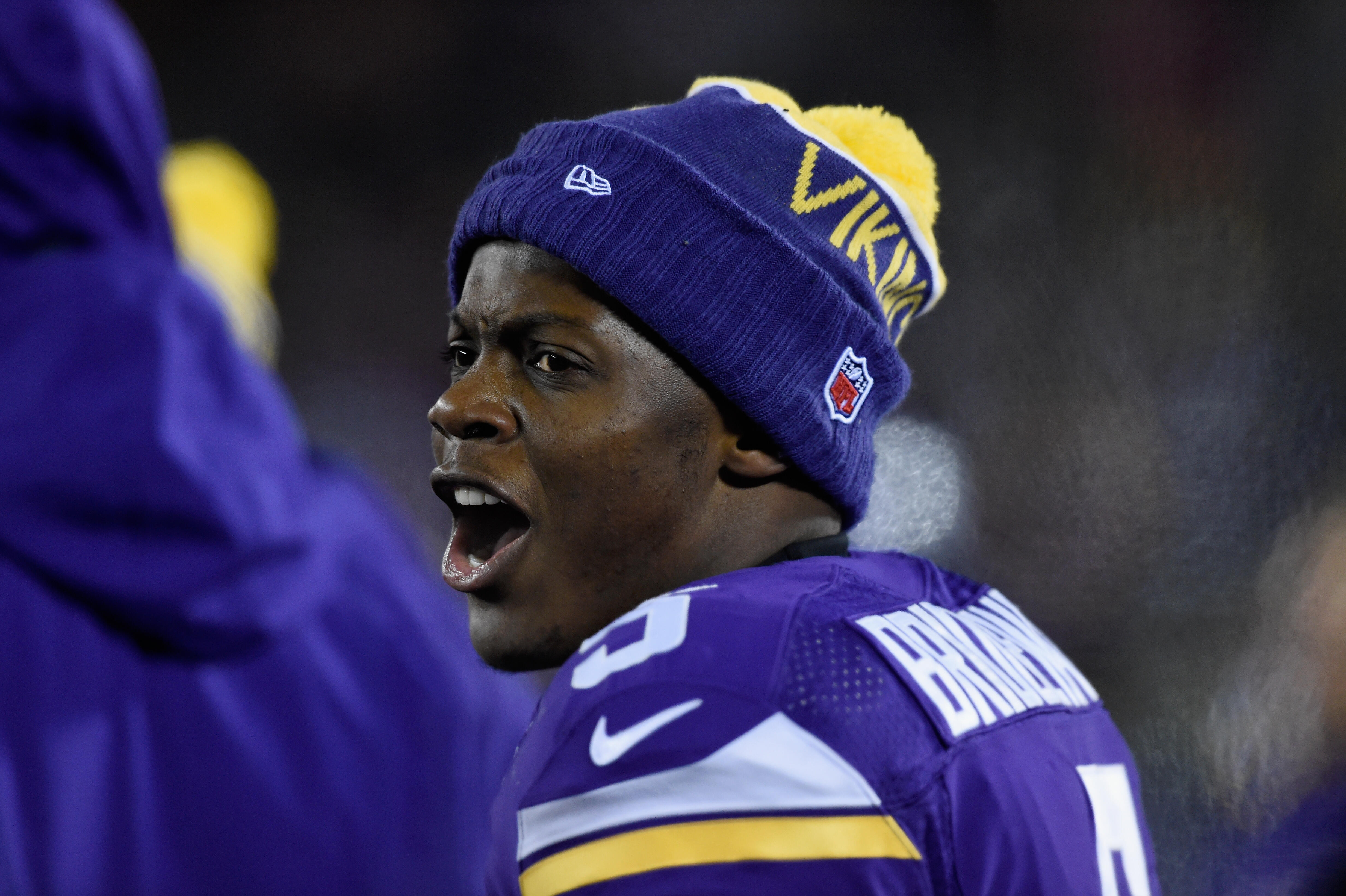 MINNEAPOLIS, MN - DECEMBER 27: Teddy Bridgewater #5 of the Minnesota Vikings looks on during the fourth quarter of the game against the New York Giants on December 27, 2015 at TCF Bank Stadium in Minneapolis, Minnesota. The Vikings defeated the Giants 49-