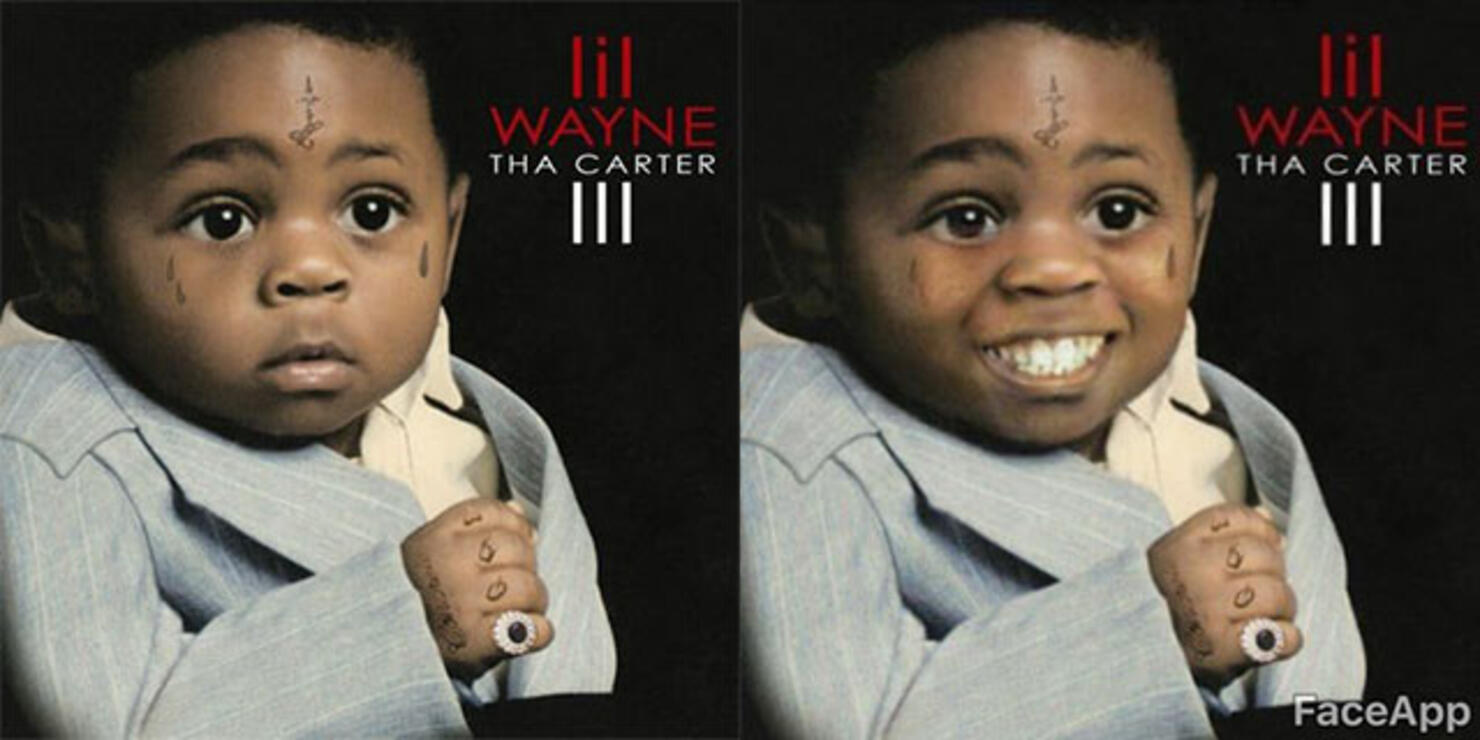 20 Iconic Hip Hop Album Covers With Smiles Using FaceApp