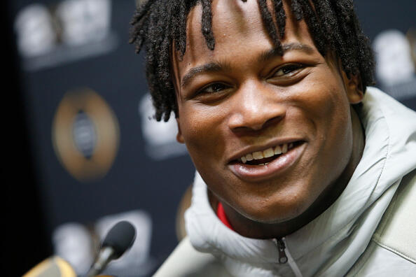 TAMPA, FL - JANUARY 7:   Linebacker Reuben Foster #10 of the Alabama Crimson Tide speaks to members of the media during the College Football Playoff National Championship Media Day on January 7, 2017 at Amalie Arena in Tampa, Florida. (Photo by Brian Blanco/Getty Images)