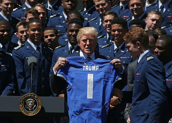 Trump Attends US Air Force Academy Commander-In-Chief Trophy Presentation