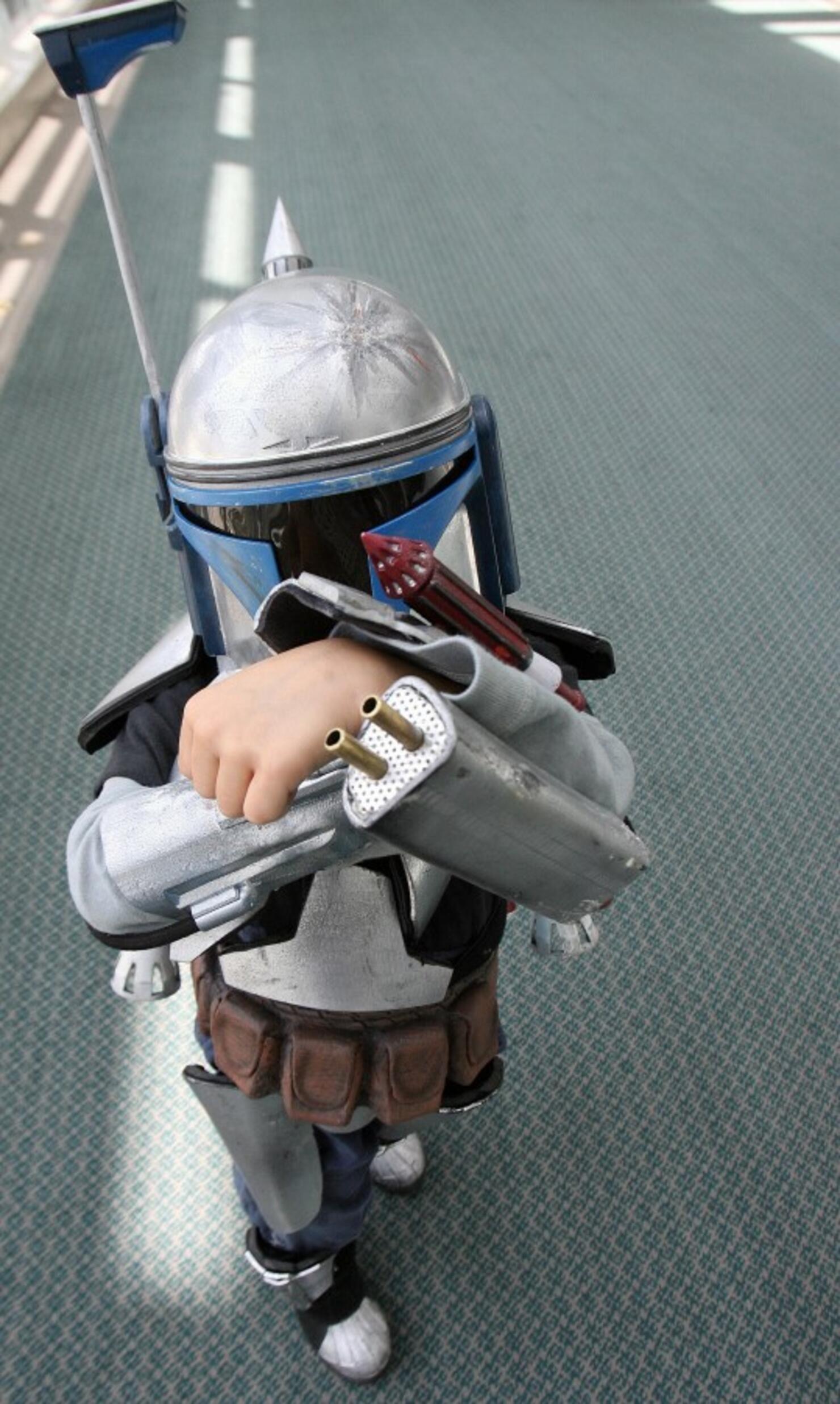 Star Wars fan poses during the "Star War