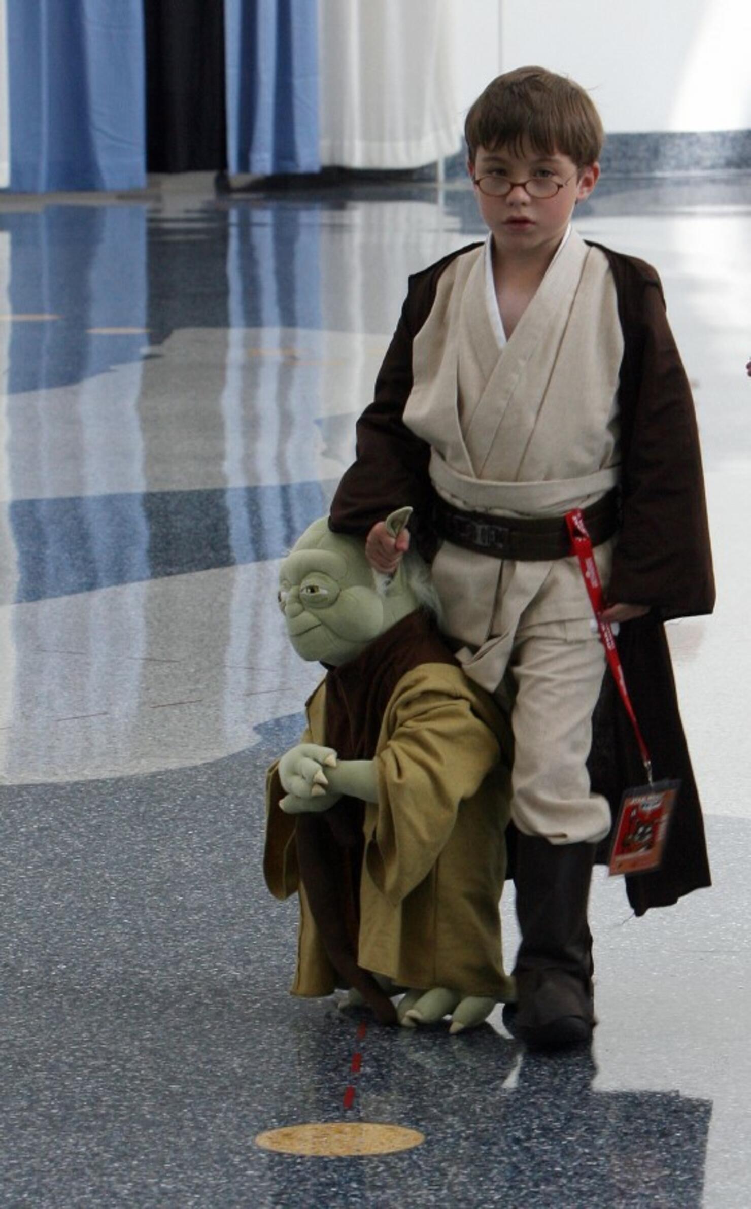 Star Wars fan poses during the "Star War