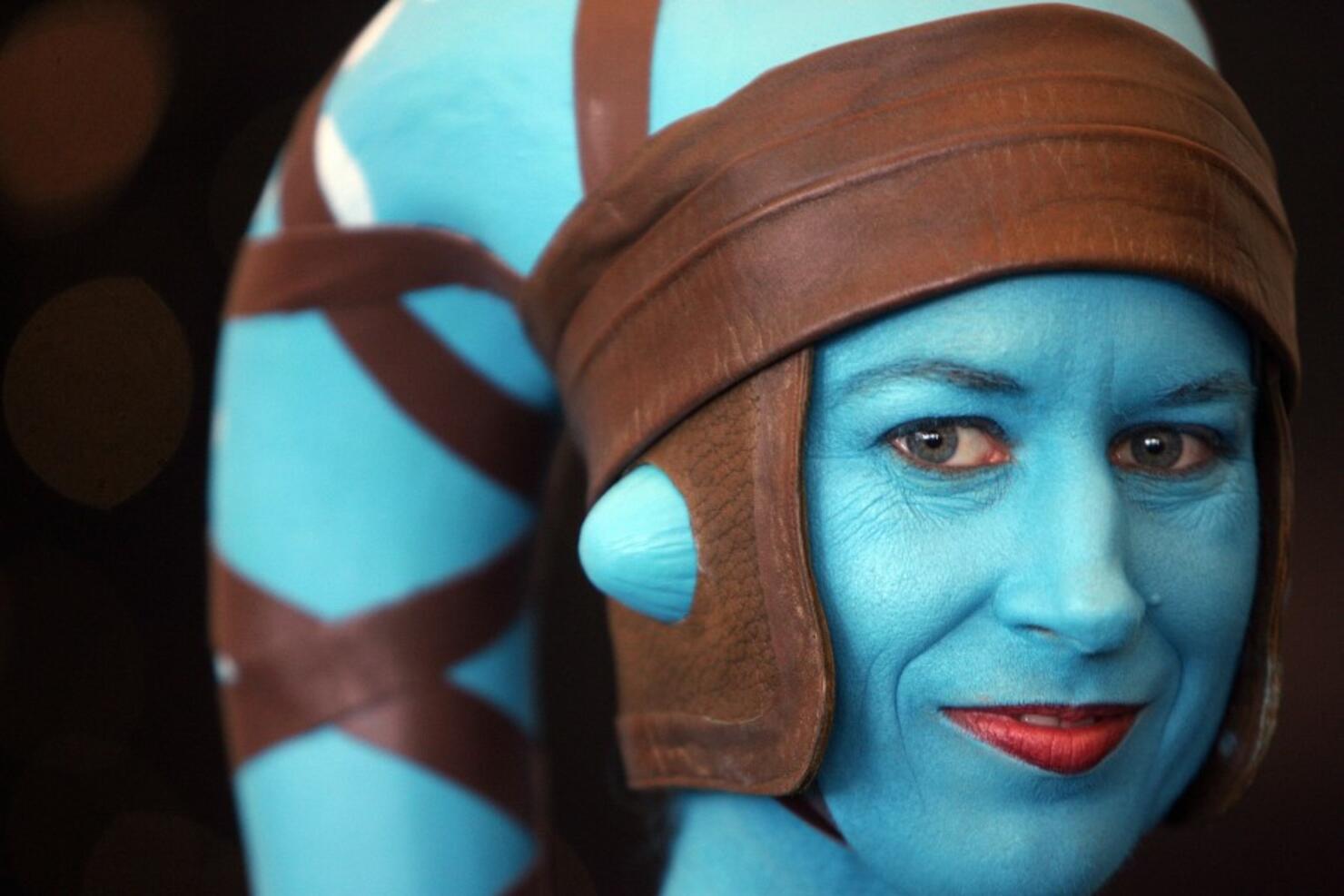 Star Wars fan poses during the "Star War