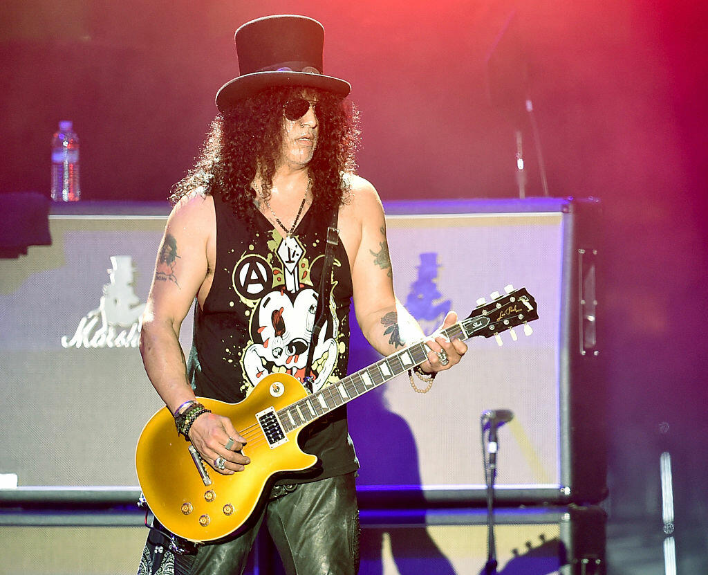 INDIO, CA - APRIL 16:  Musician Slash of Guns N' Roses performs onstage during day 2 of the 2016 Coachella Valley Music & Arts Festival Weekend 1 at the Empire Polo Club on April 16, 2016 in Indio, California.  (Photo by Kevin Winter/Getty Images for Coachella)