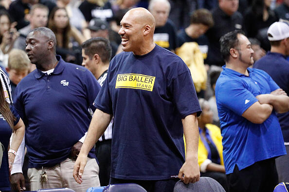 TORRANCE, CA - MARCH 14:  Lavar Ball is seen at the game between Chino Hills High School and Bishop Montgomery High School at El Camino College on March 14, 2017 in Torrance, California.  (Photo by Josh Lefkowitz/Getty Images)