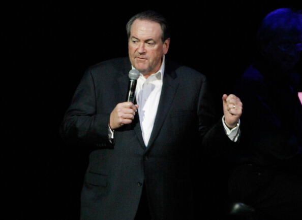 NASHVILLE, TN - NOVEMBER 22:  Mike Huckabee hosts Playin' Possum! The Final No Show Tribute To George Jones - Show at Bridgestone Arena on November 22, 2013 in Nashville, Tennessee.  (Photo by Terry Wyatt/Getty Images)
