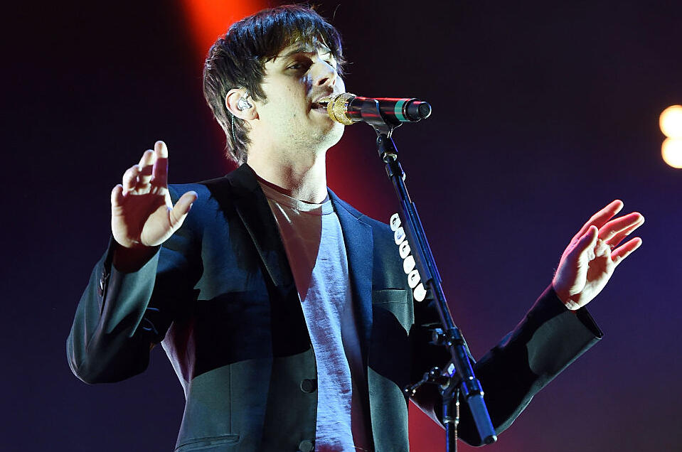LAS VEGAS, NV - MAY 08:  Frontman Mark Foster of Foster the People performs during Rock in Rio USA at the MGM Resorts Festival Grounds on May 8, 2015 in Las Vegas, Nevada.  (Photo by Ethan Miller/Getty Images)