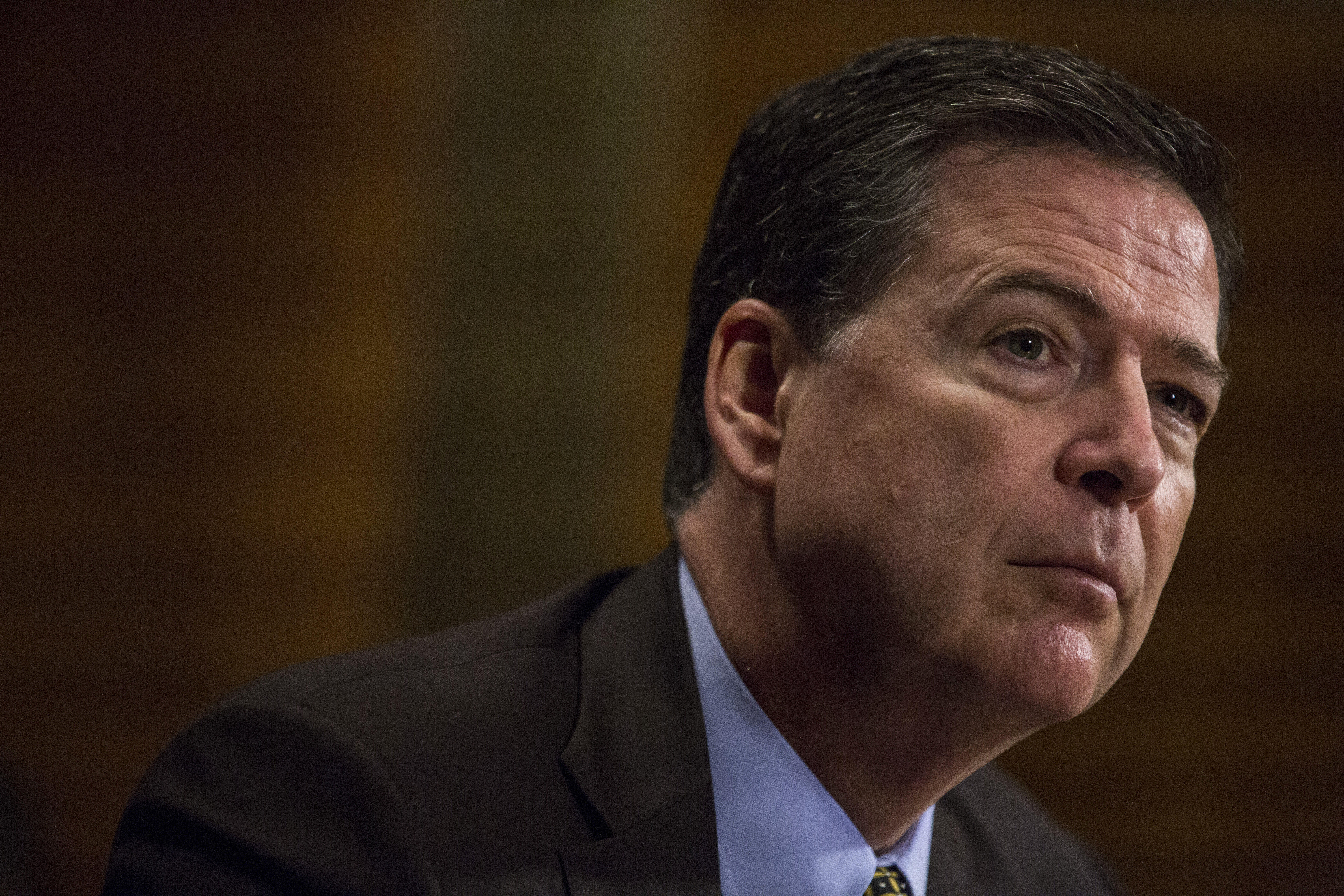 WASHINGTON, DC - MAY 03: Director of the Federal Bureau of Investigation, James Comey testifies in front of the Senate Judiciary Committee during an oversight hearing on the FBI on Capitol Hill May 3, 2017 in Washington, DC. Comey is expected to answer qu