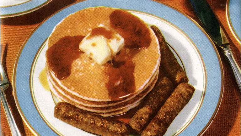 Plate Of Pancakes And Sausages