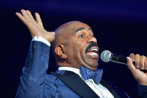 ATLANTA, GA - AUGUST 08:  Steve Harvey speaks at the 2015 Ford Neighborhood Awards Hosted By Steve Harvey at Phillips Arena on August 8, 2015 in Atlanta, Georgia.  (Photo by Moses Robinson/Getty Images for Neighborhood Awards)