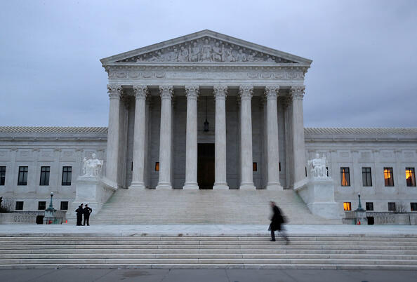 WASHINGTON, DC - JANUARY 31:  A man walks up the steps of the U.S. Supreme Court on January 31, 2017 in Washington, DC. Later today President Donald Trump is expected to announce his Supreme Court nominee to replace Associate Justice Antonin Scalia who passed away last year.  (Photo by Mark Wilson/Getty Images)