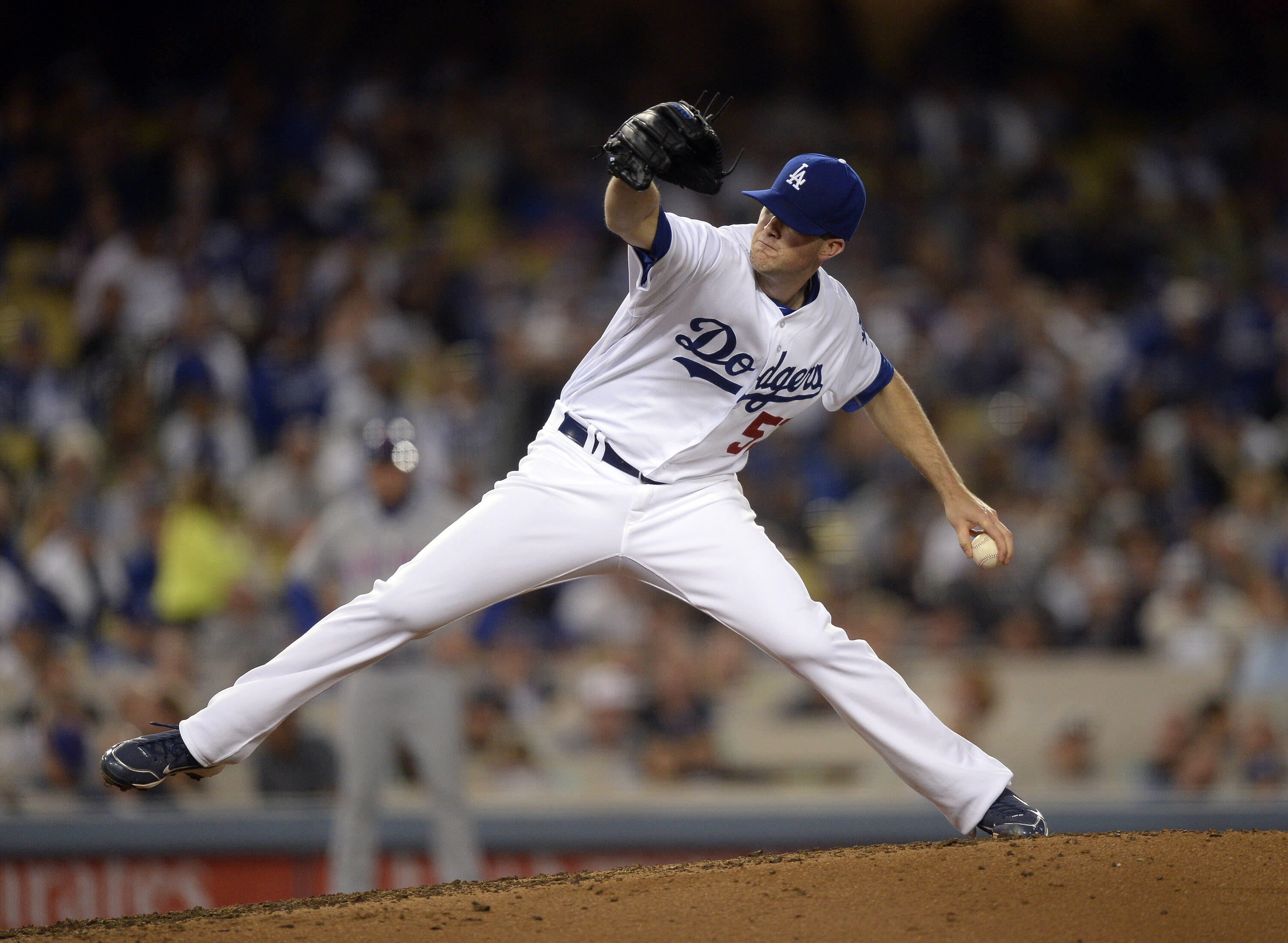 LOS ANGELES, CA - MAY 10: Pitcher Alex Wood #57 of the Los Angeles Dodgers throws against New York Mets during the third inning of the baseball game at Dodger Stadium May 10, 2016, in Los Angeles, California. (Photo by Kevork Djansezian/Getty Images)