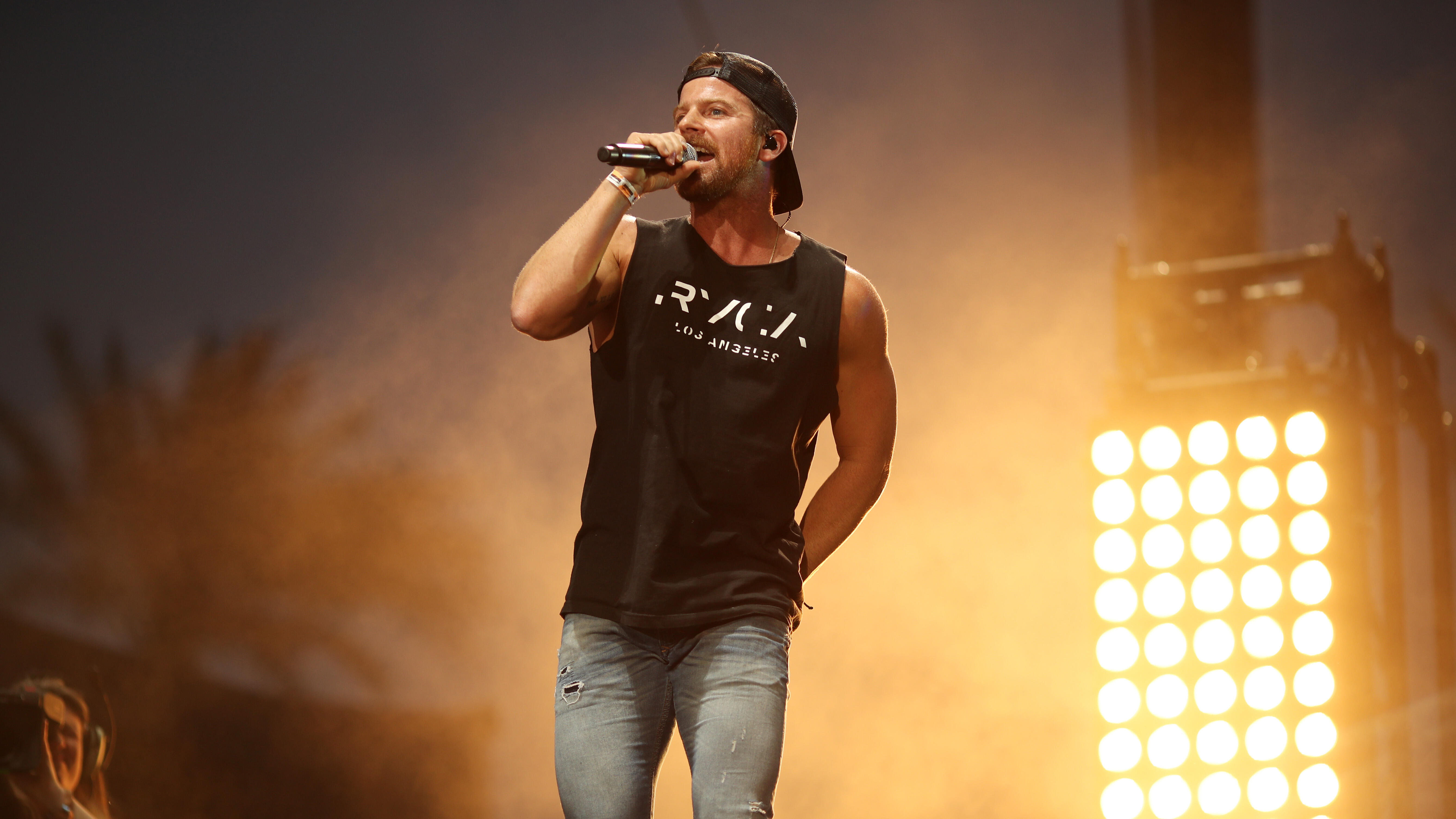 INDIO, CA - APRIL 29:  Musician Kip Moore performs on the Toyota Mane Stage during day 2 of 2017 Stagecoach California's Country Music Festival at the Empire Polo Club on April 29, 2017 in Indio, California.  (Photo by Christopher Polk/Getty Images for St