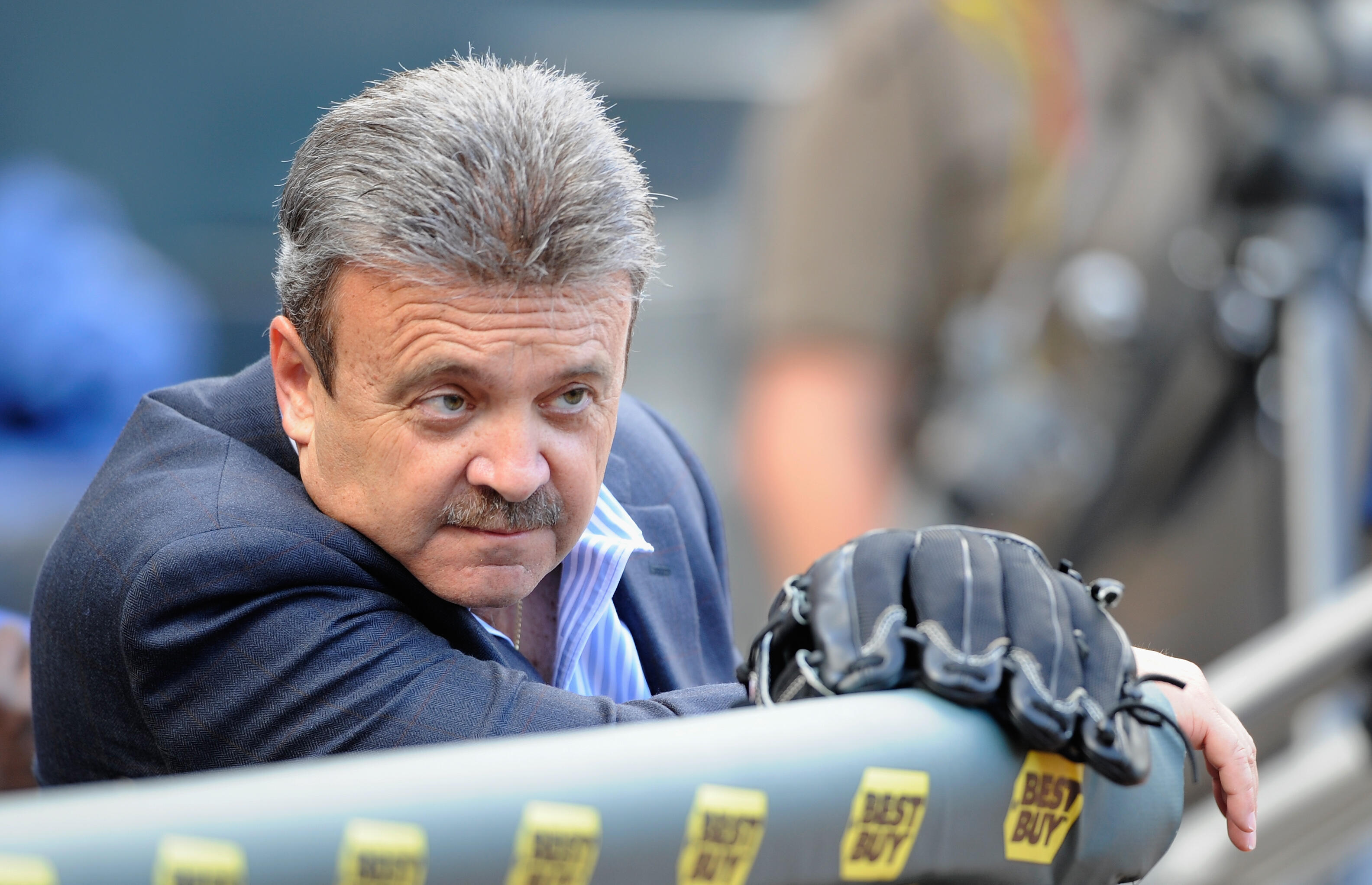 MINNEAPOLIS, MN - JUNE 27: Ned Colletti, General Manager of the Los Angeles Dodgers, watches batting practice before the game against the Minnesota Twins on June 27, 2011 at Target Field in Minneapolis, Minnesota. (Photo by Hannah Foslien/Getty Images)