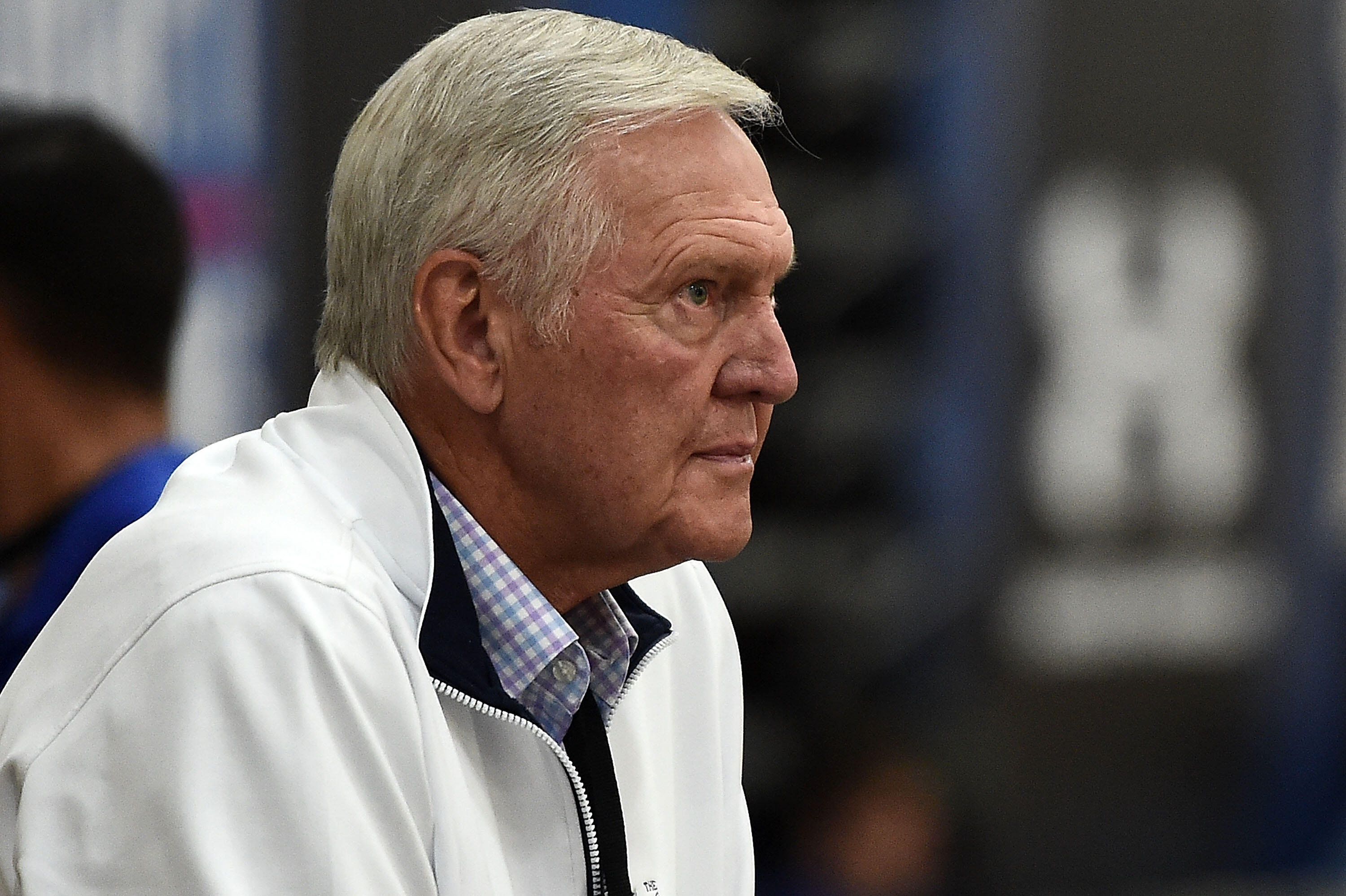 CHICAGO, IL - MAY 12:  NBA Hall of Famer and current executive board member of the Golden State Warriors Jerry West watches action during Day Two of the NBA Draft Combine at Quest MultiSport Complex on May 12, 2017 in Chicago, Illinois.  NOTE TO USER: Use